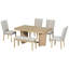 Ensemble de table de cuisine avec banc et 4 chaises rembourrées-117983250