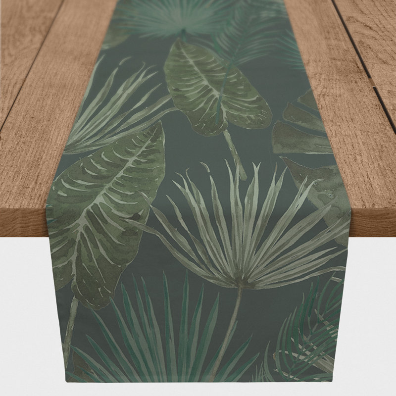Chemin de table Floral, L 72 po x l 16 po, Gris