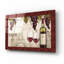 Art mural en verre épique «Wine In Paris 1 Damask Border» par Janelle Penner-106419219