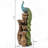 43.8'' H Peacock Outdoor Water Fountain with LED Lights, Resin Tiered Garden Fountain with Adjustable Flow