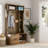 Hall Tree With 6 Hooks,Coat Hanger, Entryway Bench, Storage Bench-340029815