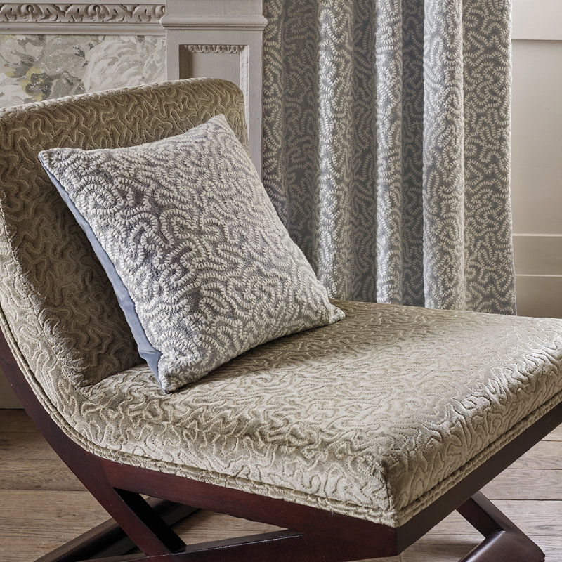 Maze Coral Fabric, Zinc