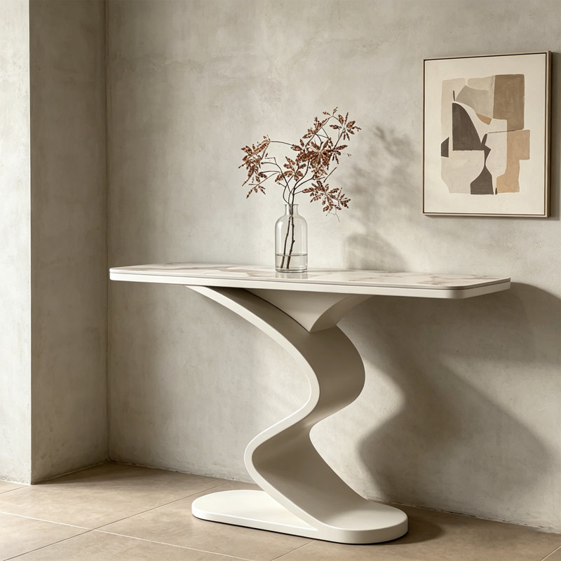 Support à plante minimaliste pour couloirs, Beige