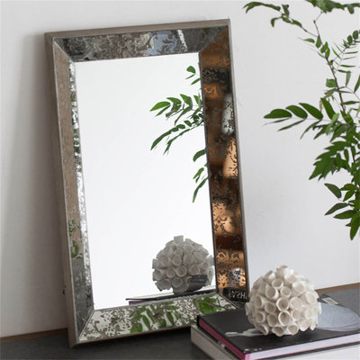Silver Glass Framed Accent Mirror