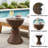 Modern Ribbed Concrete Outdoor Side Table with Hourglass Silhouette for Patio Balcony Garden or Porch-852795706