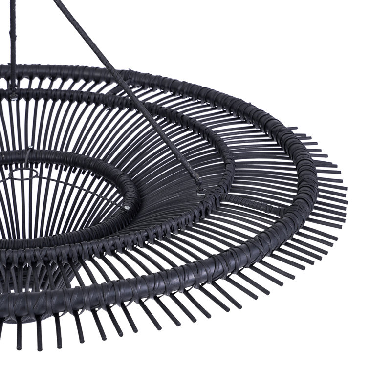 Rattan Novelty Lamp Shade ( Uno ) in Black, 23" H x 60" W x 60" D
