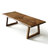 Warm Oak Brown Rectangular Solid Wood Sled Dining Table-1014193237