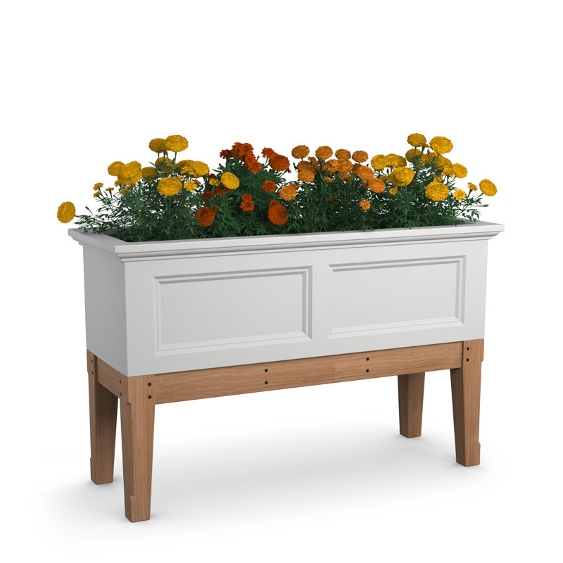 Arvester Resin Window Box Planter with Water Reservoir, White
