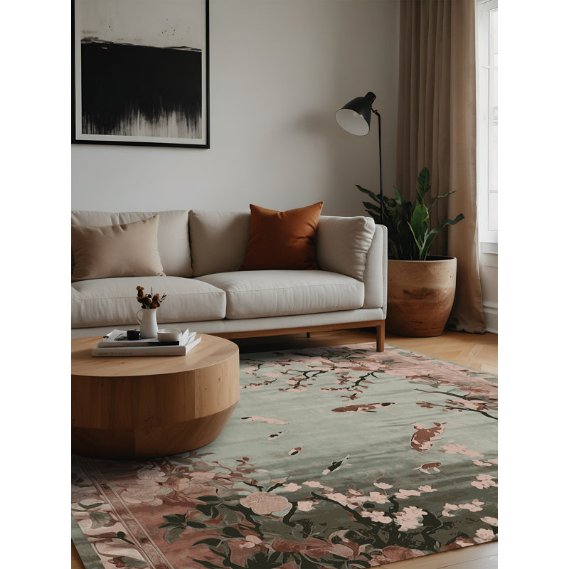 Machine Washable Gray Area Rug, Square 6'