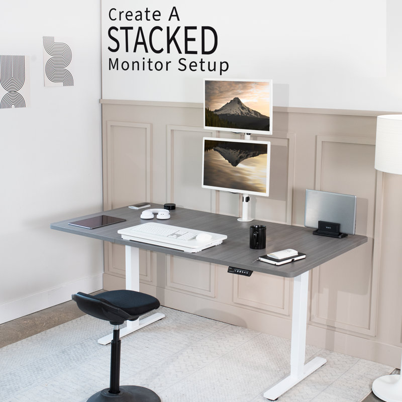 VIVO Dual Vertical Monitor Mount, Black