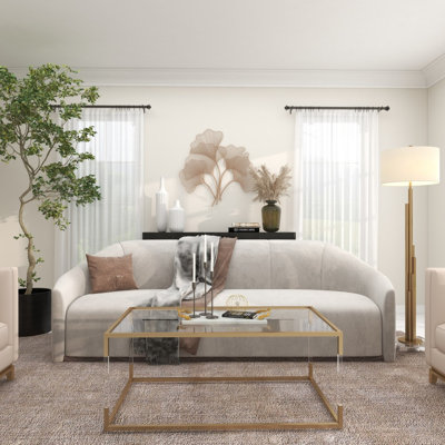 Décoration murale florale d'une feuille de ginkgo en métal cuivré de 35 po x 1 po x 34 po
