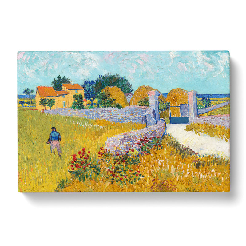 Farmhouse In Provence by Vincent Van Gogh - Wrapped Canvas Painting, 35cm H x 50cm W x 3cm D
