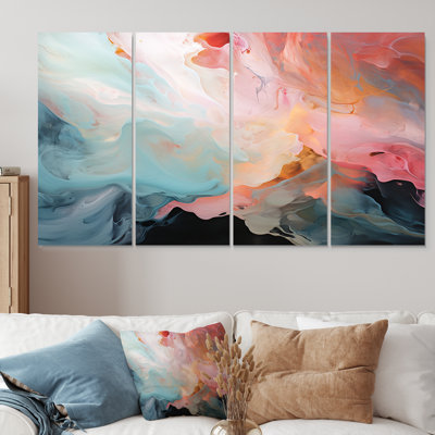 Cytlali - Liquid ink Abstract Wall Art Set 4 Piece
