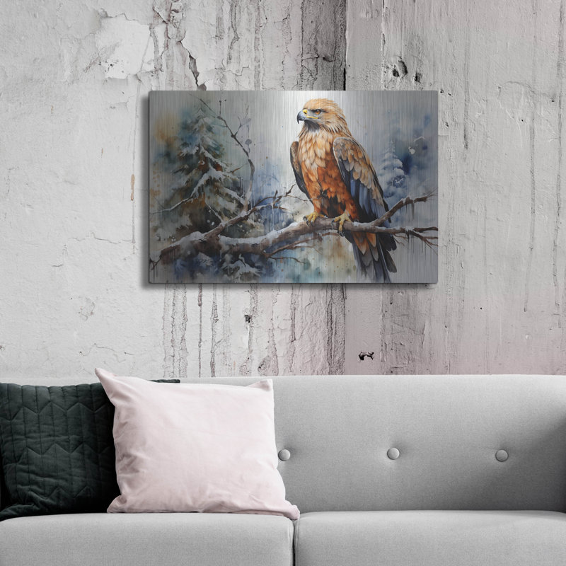 Art mural en métal Wild Life of prédateurs en aquarelle 7 pi par Momart, H 16 po x l 24 po
