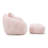 Large Bean Bag Chair with Ottoman, Plush Faux Fur Shell-Shaped Lounger, Floor Sofa  for Gaming, Dorm Room & Bedroom.-1838545421