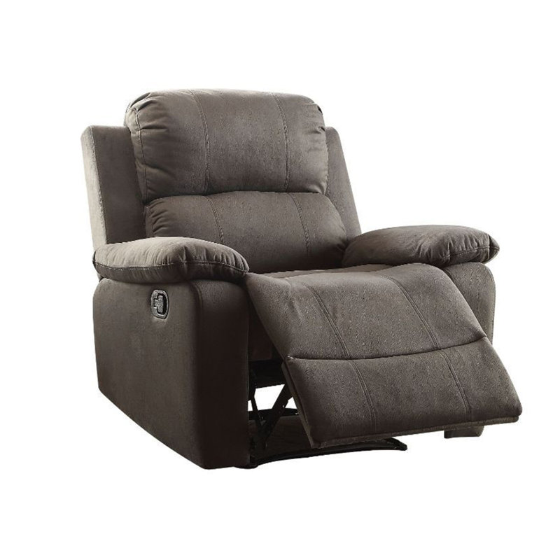 Fauteuil inclinable poli en microfibre avec finition anthracite