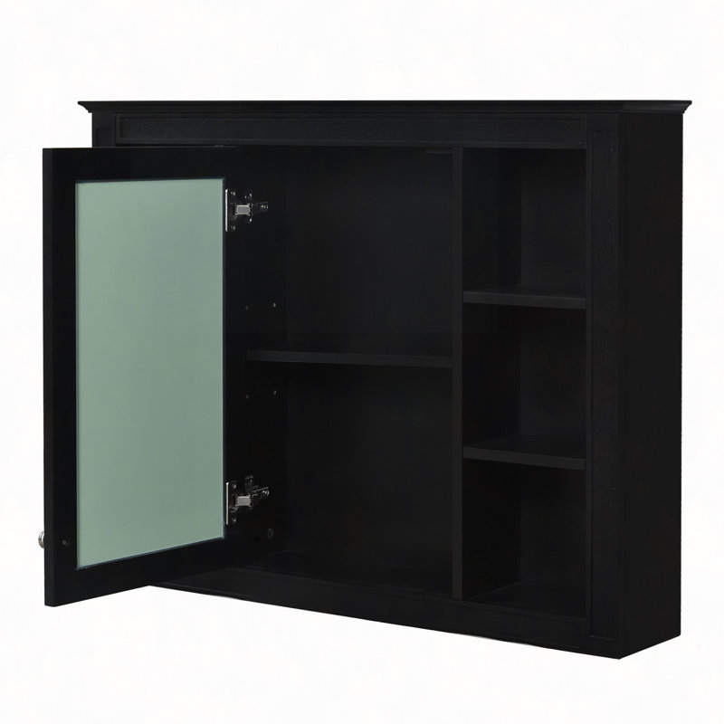 Meuble-lavabo 36 po avec armoire à pharmacie, armoire de rangement avec 2 portes à fermeture douce et 4 tiroirs, meuble-lavabo simple