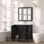 Meuble-lavabo de salle de bain de 90 cm (35,5 po), fini noir, lavabo en résine, 3 tiroirs, portes à fermeture amortie, structure en contreplaqué avec protection contre les éclaboussures, construction durable