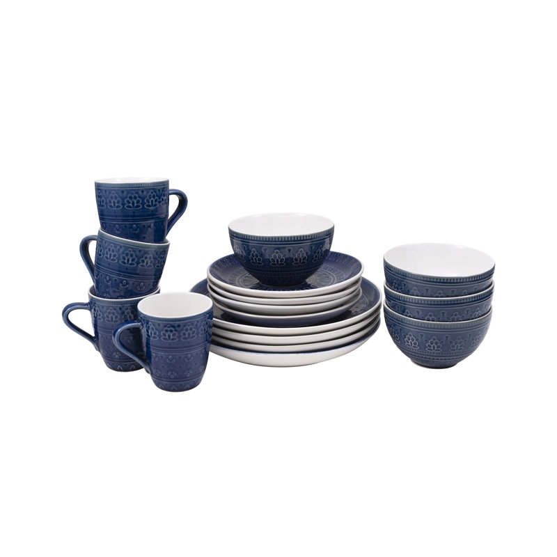Fez 16 Piece Dinnerware Set, Blue