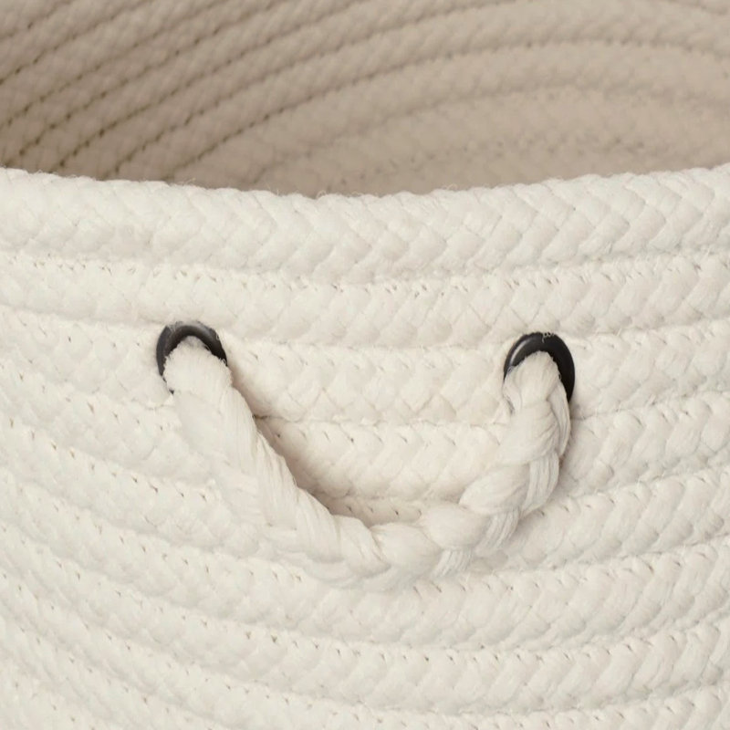 Braided Shelf Square Storage Utility Basket - White, Medium