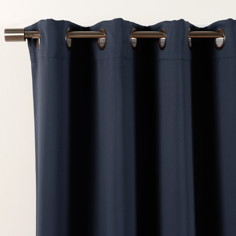 Flame Retardant Thermal Insulated Blackout Curtain, 52" W x 96" L, Navy