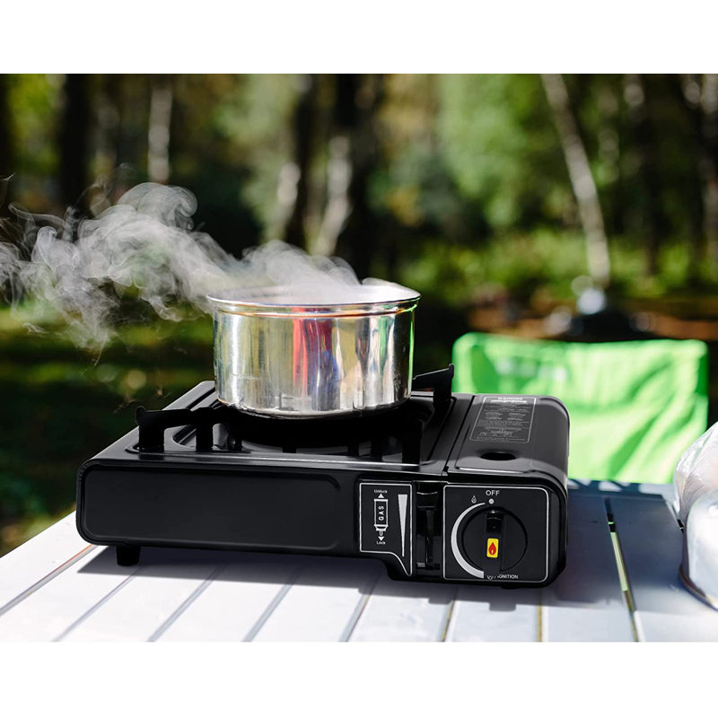 Poêle à double combustible compatible avec le butane et le propane, réchaud de camping portatif pour la cuisine extérieure