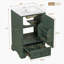 Meuble-lavabo de 20 pouces avec lavabo en céramique, porte à fermeture en douceur, tablette ajustable en forme de U, tiroir de compartiment et support de porte, style moderne, conception peu encombrante-1555650122