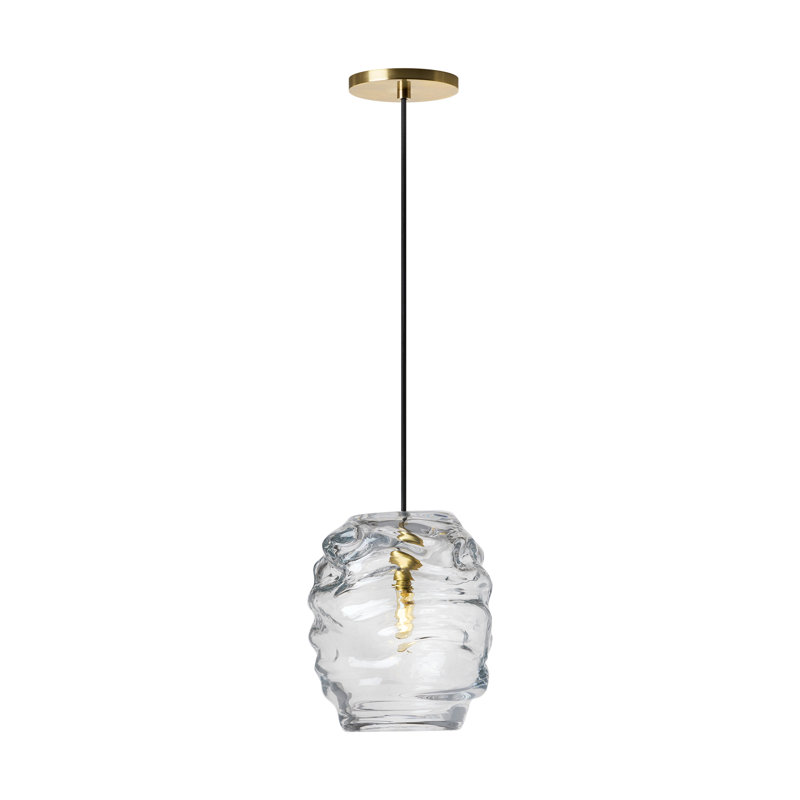 Audra 1 - Light Pendant, Hand-Rubbed Antique Brass/Clear