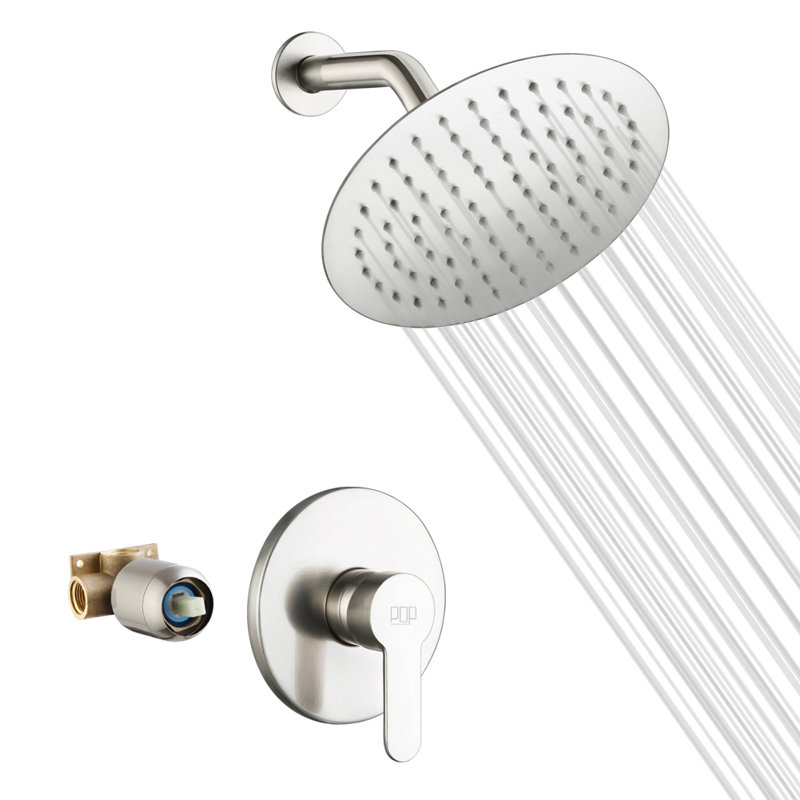 Robinet de douche avec valve brute, Nickel brossé