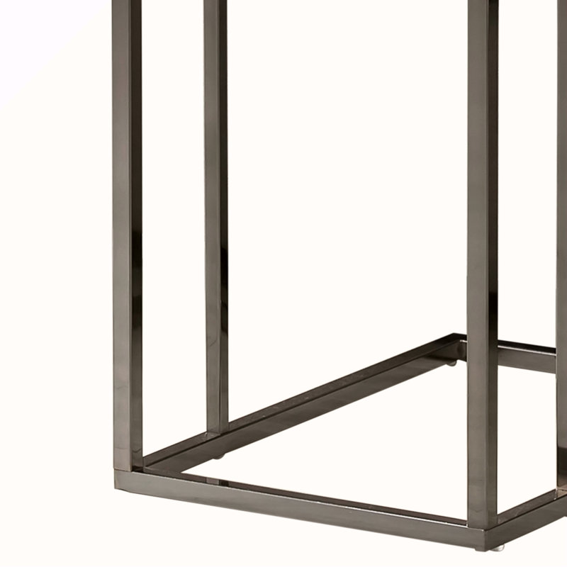 Table à collation grise et noire patinée avec plateau extensible