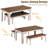 3-piece Dining Set With 2 Benches, 63" Table