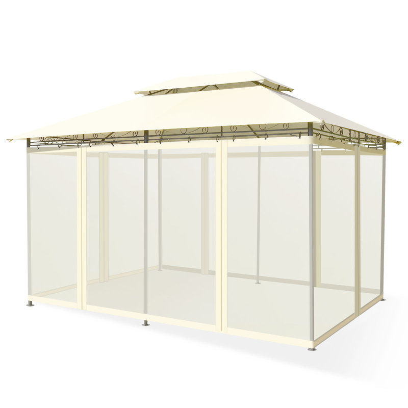 Aryion 3.9m x 2.9m Steel Patio Gazebo, Beige