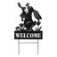 Silhouette de lapin multifonctionnel en métal 30 po avec piquet de jardin «Welcome»