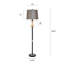 Lampe sur pied Callahan - bronze Madison avec verre ambré - abat-jour gris-523673734
