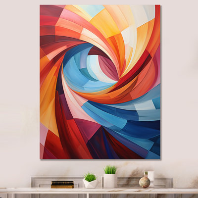 Blue Brown Fractal Spiral I Framed On Canvas Print