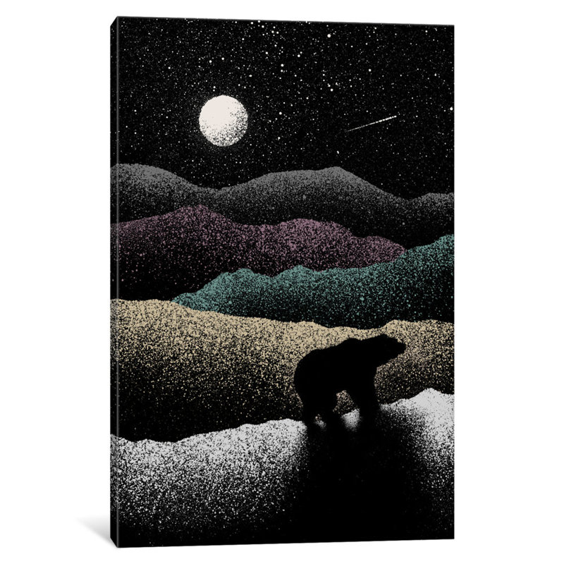 « errant bear », impression sur toile tendue, H 18 po x l 12 po x P 1,5 po