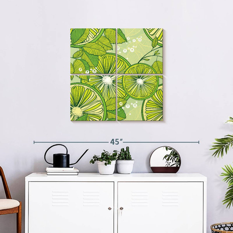 Yarlin Lime And Mint Pattern, 26" H x 26" W