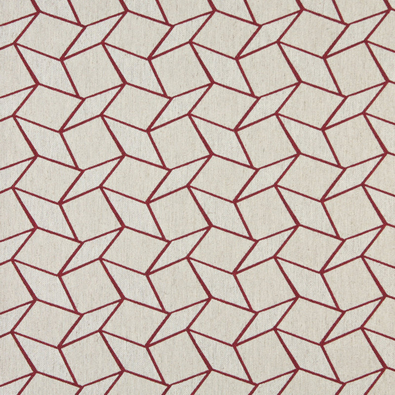 Tissu de lin géométrique, Rouge