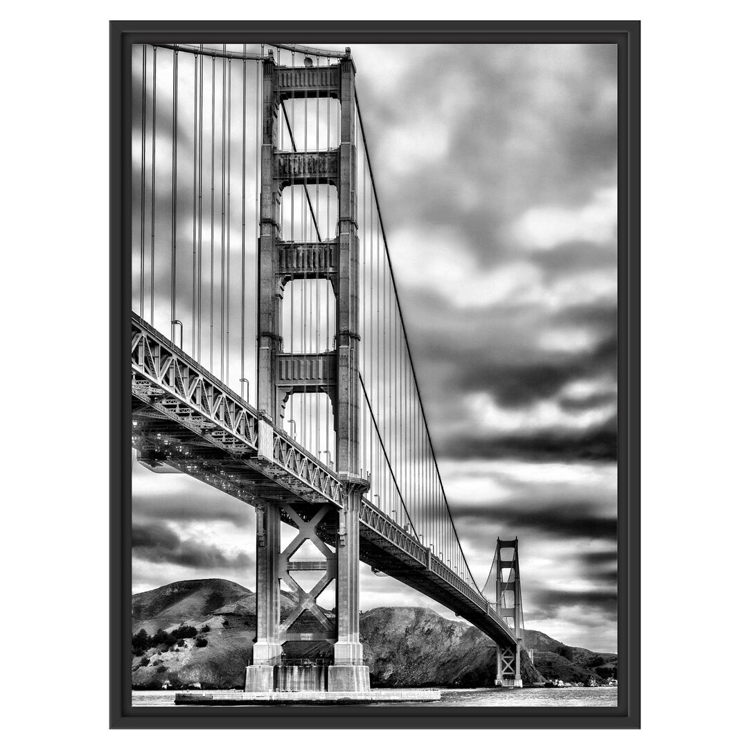 Gerahmtes Wandbild Blick auf Brücke in San Francisco