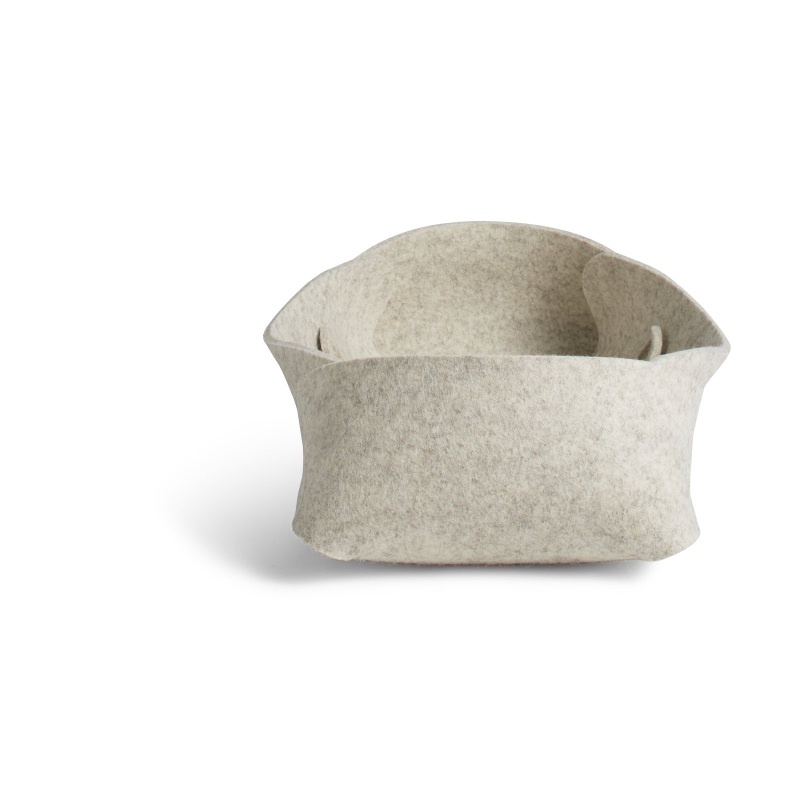 Double Tuck Fabric Decorative Basket, Heathered Off-White, 4" H x 16" W x 9" D