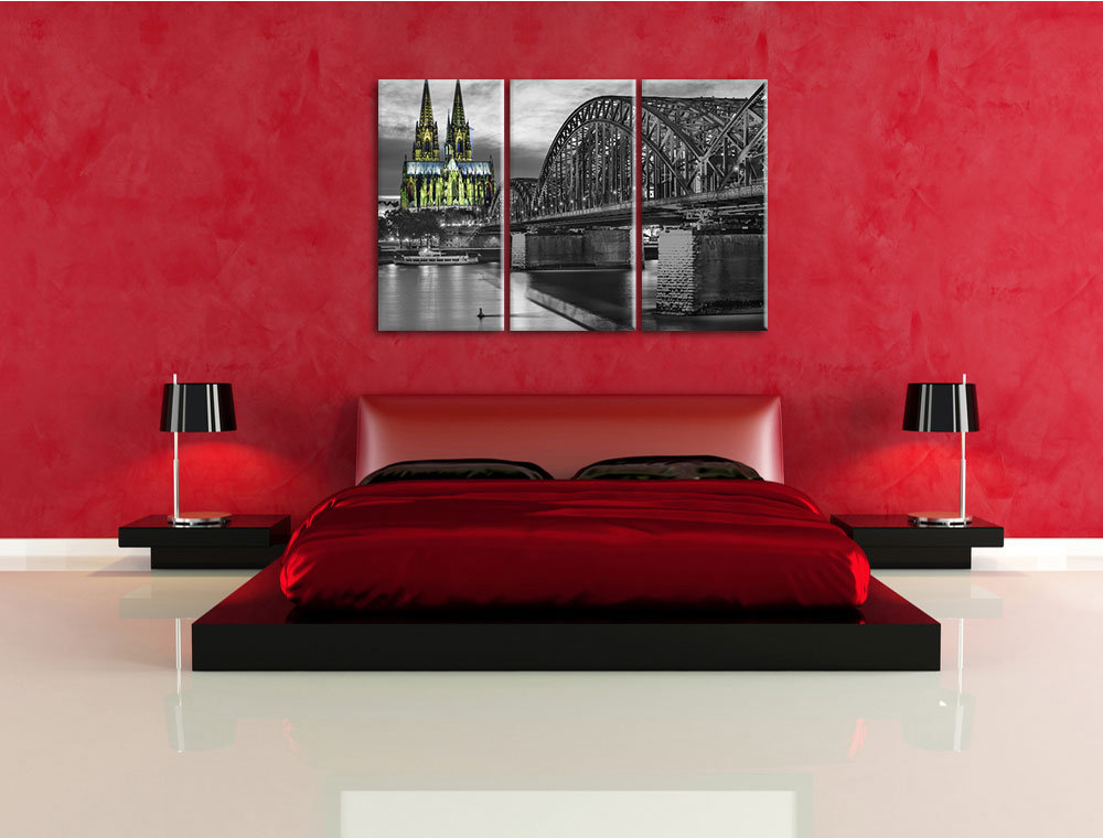 3-tlg. Leinwandbilder-Set Schöne Hohenzollernbrücke, Grafikdruck 