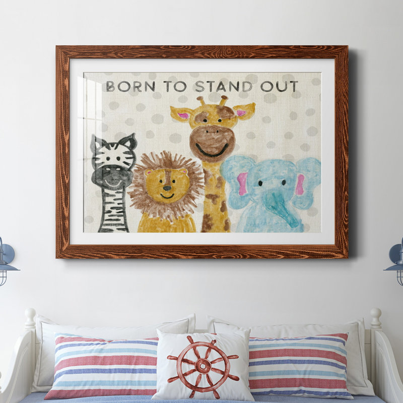 «Born to Stand Out» - Impression sur papier encadrée, H 31,5 po x l 23,5 po x P 1,5 po, Papier avec cadre érable