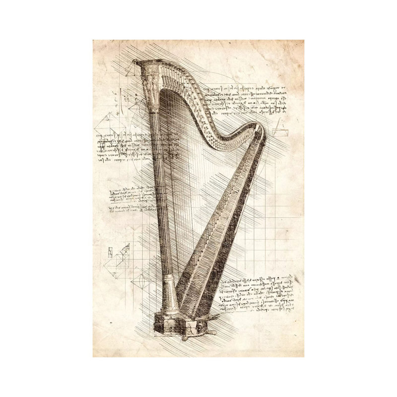 Harp by Cornel Vlad - Wrapped Canvas Print, 30.48cm H x 20.32cm W