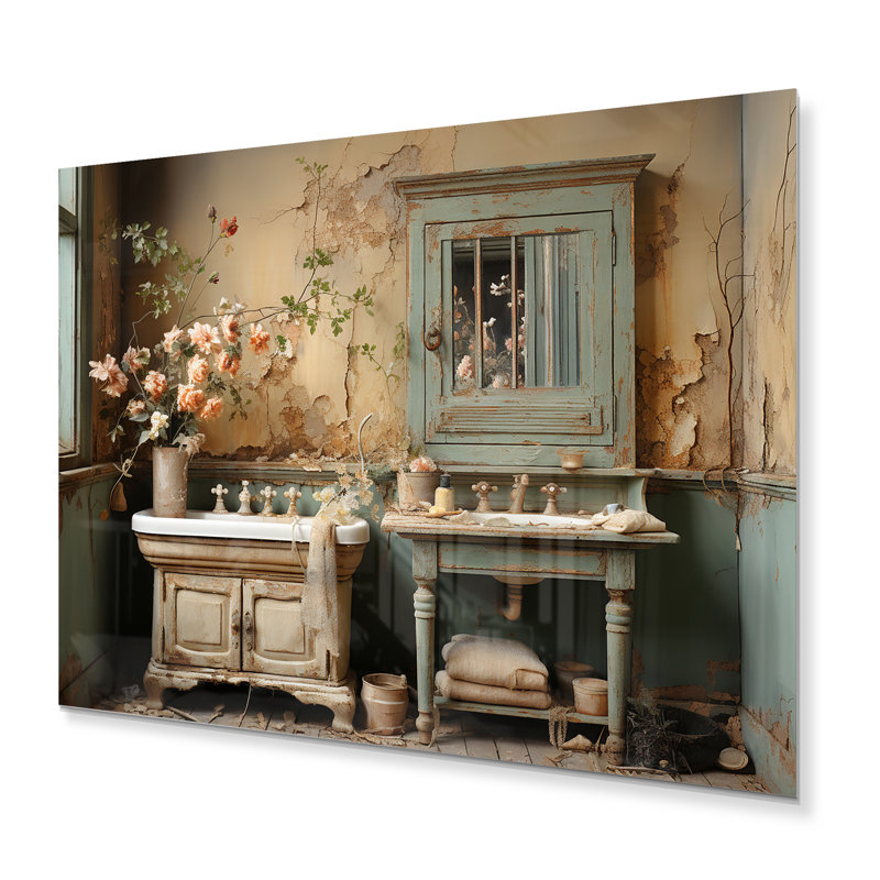 Décoration murale en métal pour salle de bain charme rétro II - salle de bain et buanderie, H 16 po x l 32 po