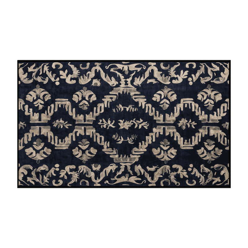 Machine Washable Gray Area Rug, Rectangle 7' x 10'