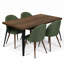Ensemble de table de salle à manger rectangulaire 63 po avec 4 chaises rembourrées Hozel-1642393233-1642393246