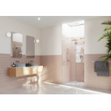 Halo 42.25 in. x 78 in. Frameless Glass Hinge Shower Door