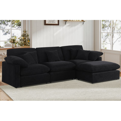 L-Shaped Cloud Couch | Embrace Cloud-Like Comfort With Modular Ottomans