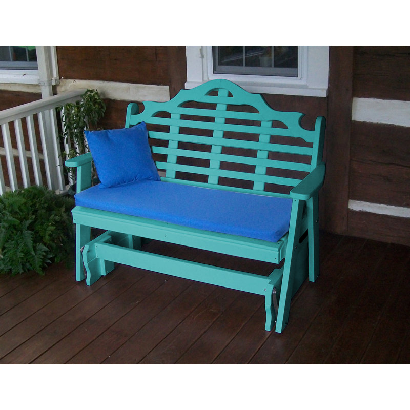 Banc de jardin Hogue, H 41 po x l 52 po x P 27 po, Bleu Aruba