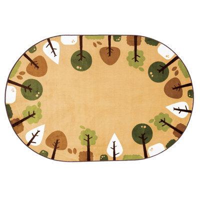 Tranquil Trees KIDSoft Tufted Brown/Green Decorative Area Rug